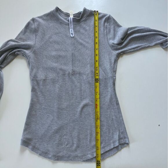 FREE PEOPLE MOVEMENT *GREY* Laura Long Sleeve Rib Top by at Free People Small - Picture 6 of 12